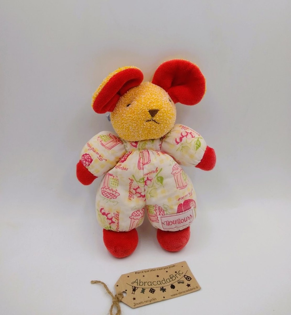 Peluche Souris Framboise NOUNOURS Abracadabric